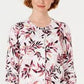 Karen Scott Women's Leaf-Print Cardigan White Size Small