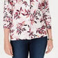 Karen Scott Women's Leaf-Print Cardigan White Size Small