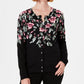Karen Scott Women's Floral-Print Cardigan Black Size X-Small