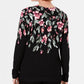 Karen Scott Women's Floral-Print Cardigan Black Size X-Small