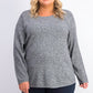 Karen Scott Women's Cotton Marled Curved-Hem Top Winter Grey Mrl Size Medium