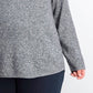 Karen Scott Women's Cotton Marled Curved-Hem Top Winter Grey Mrl Size Medium