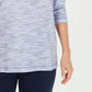 Karen Scott Women's Funnel-Neck Space-Dyed Top Navy Size X-Large