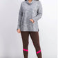 Karen Scott Women's Sport Space-Dyed Cowlneck Top Gray Size XX-Large