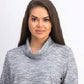 Karen Scott Women's Sport Space-Dyed Cowlneck Top Gray Size XX-Large