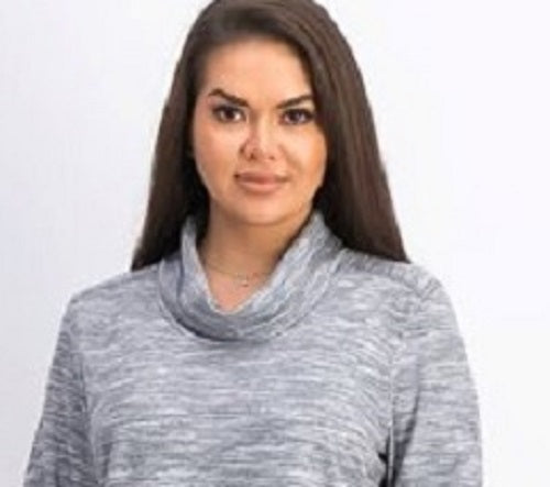 Karen Scott Women's Sport Space-Dyed Cowlneck Top Gray Size XX-Large