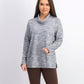 Karen Scott Women's Sport Space-Dyed Cowlneck Top Gray Size Medium