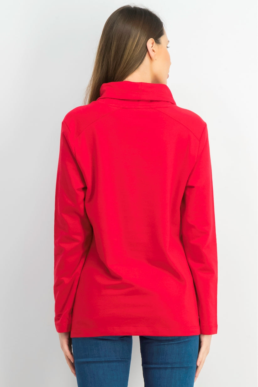 Karen Scott Women's Sport Cowl-Neck Top  Red Size 2 Extra Large