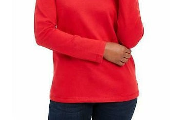 Karen Scott Women's Sport Cowl-Neck Top Red Size Medium