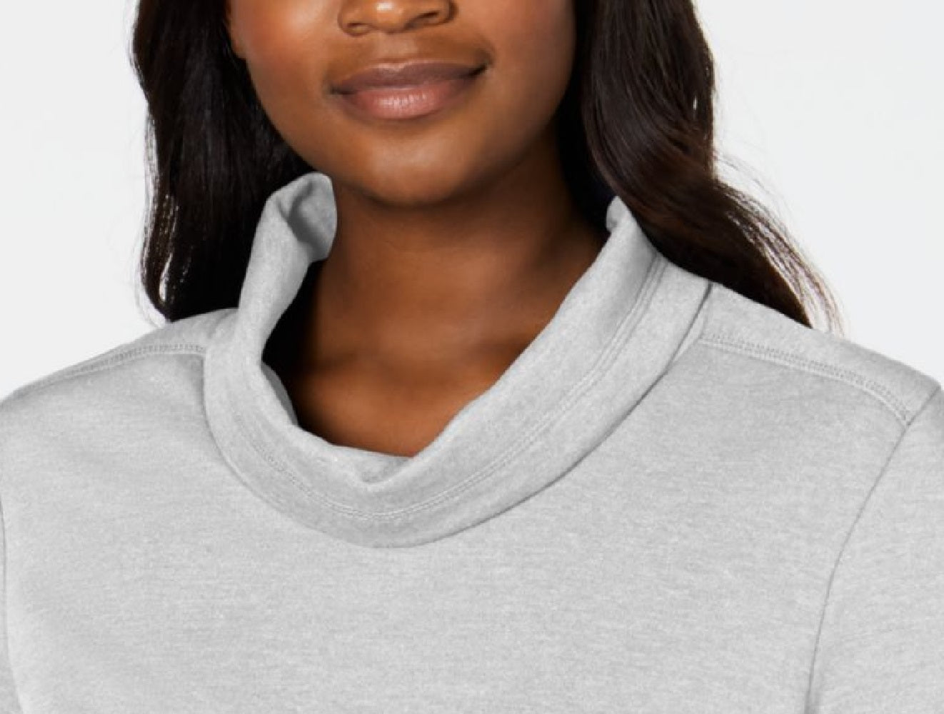 Karen Scott Women's Petite Sport Cowl-Neck Top Gray Size Small