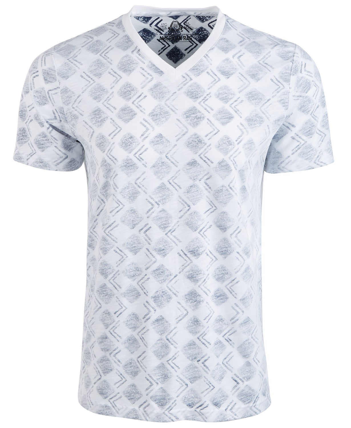 American Rag Men's V-Neck Geometric T-Shirt Navy Size Extra Large