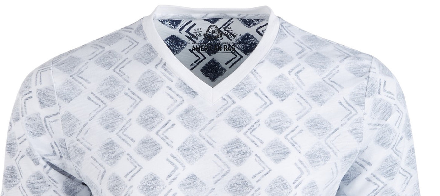 American Rag Men's V-Neck Geometric T-Shirt Navy Size Extra Large