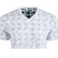 American Rag Mens Geometric Print V-Neck T-Shirt White Size 2 Extra Large