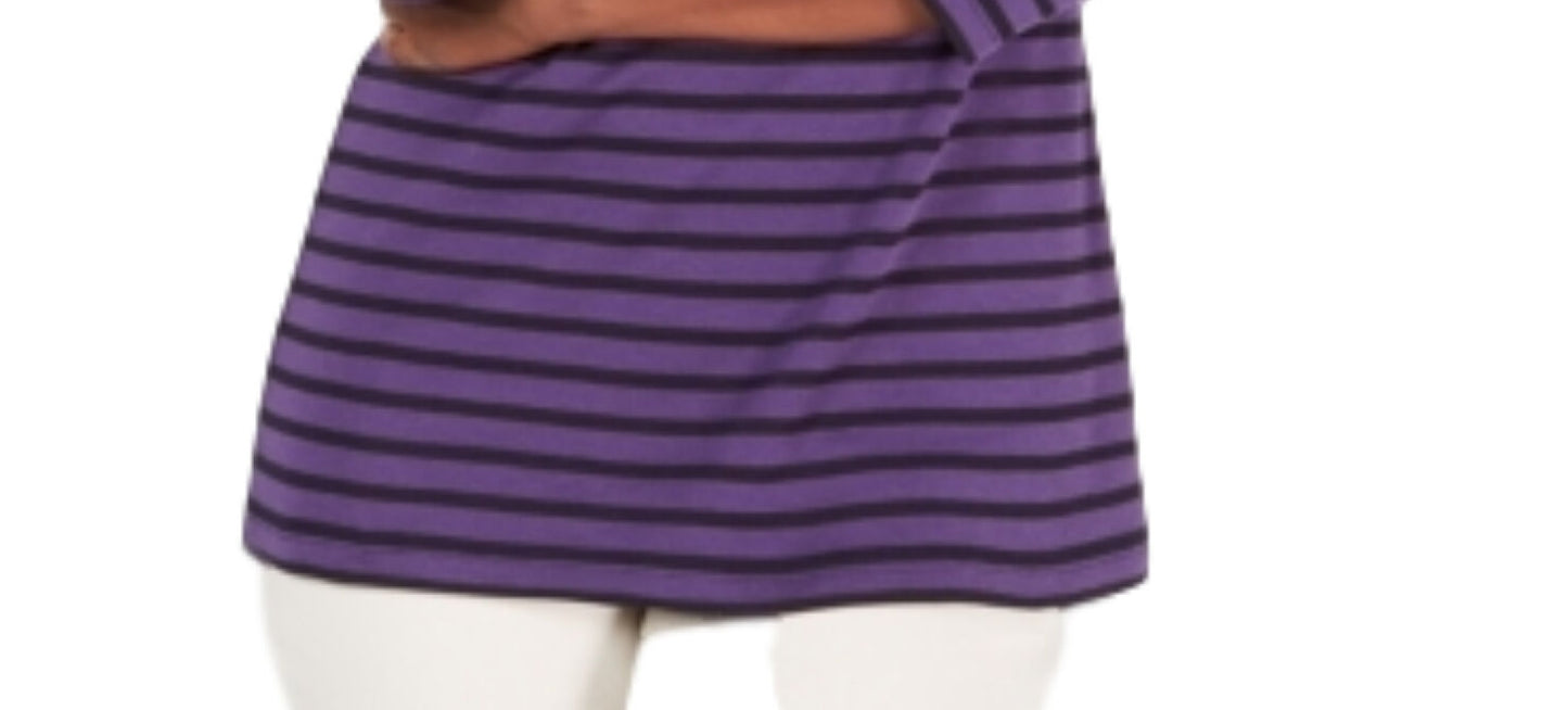 Karen Scott Women's Striped Crossover Top Purple Size Small