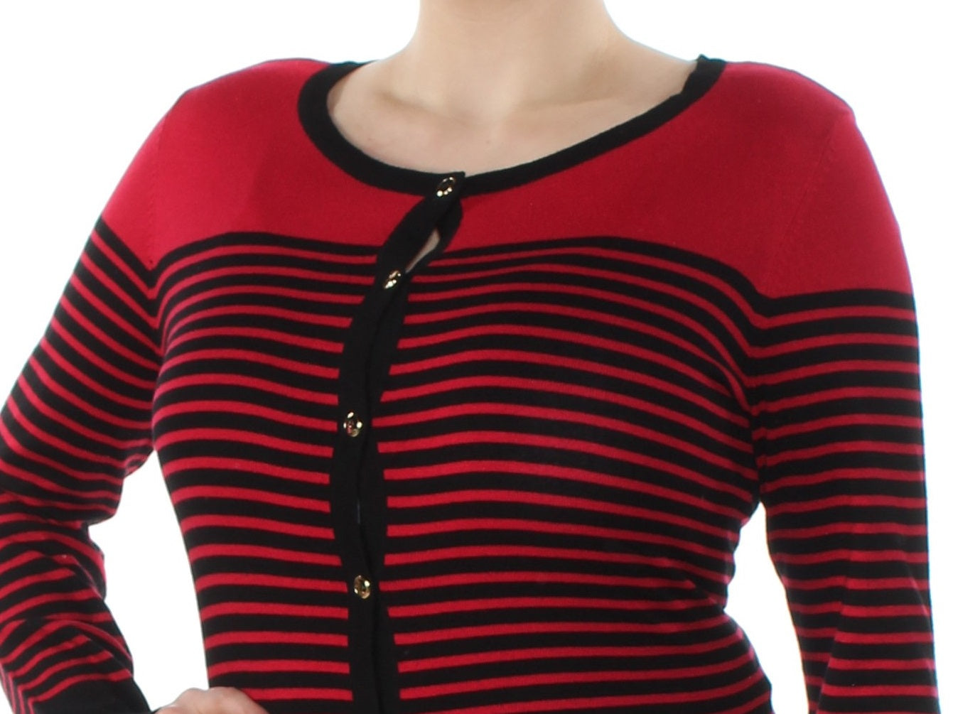Karen Scott Women's Striped Crossover Top Red Size Medium