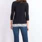 Karen Scott Women's Petite Printed-Trim Top Black Size Petite