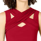 INC International Concepts Women's Crisscross Cutout Top Red Size Small