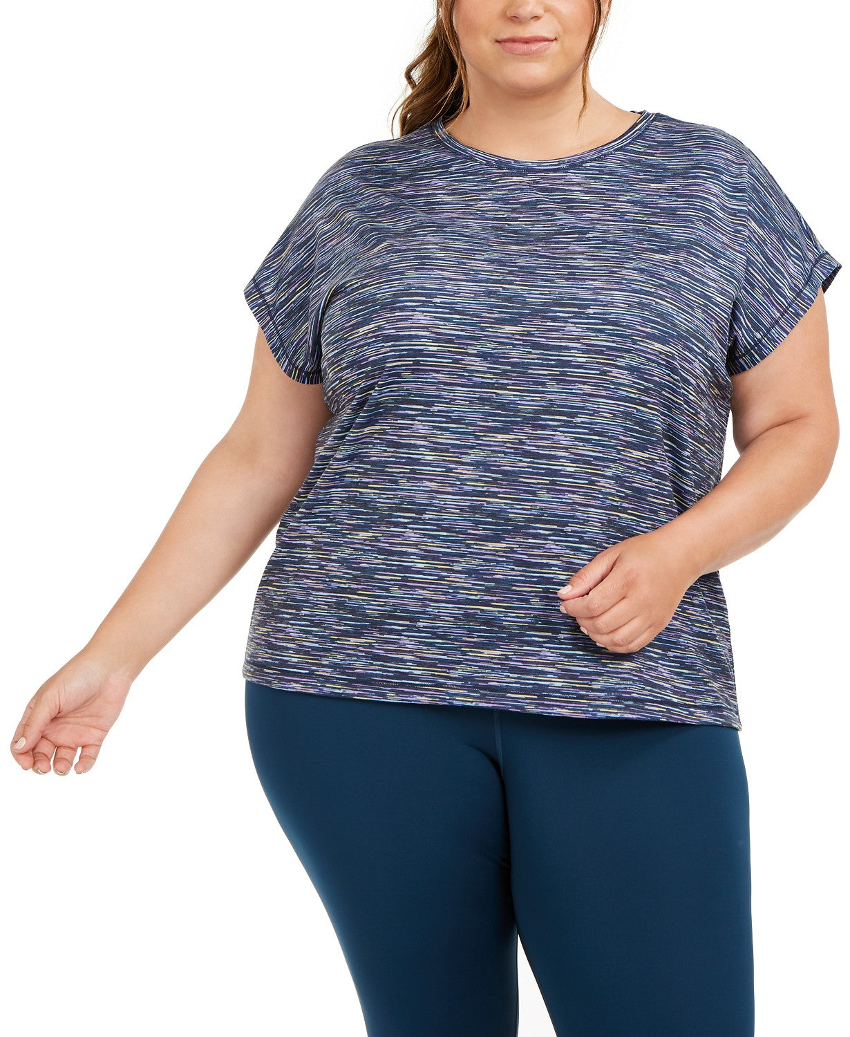 Ideology Women's Plus Size Printed Dolman-Sleeve T-Shirt Green Size 2 Extra Large