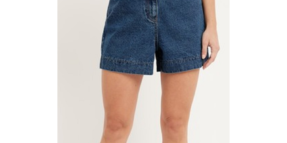 Style & Co Women's Belted Denim Shorts Blue Size 4