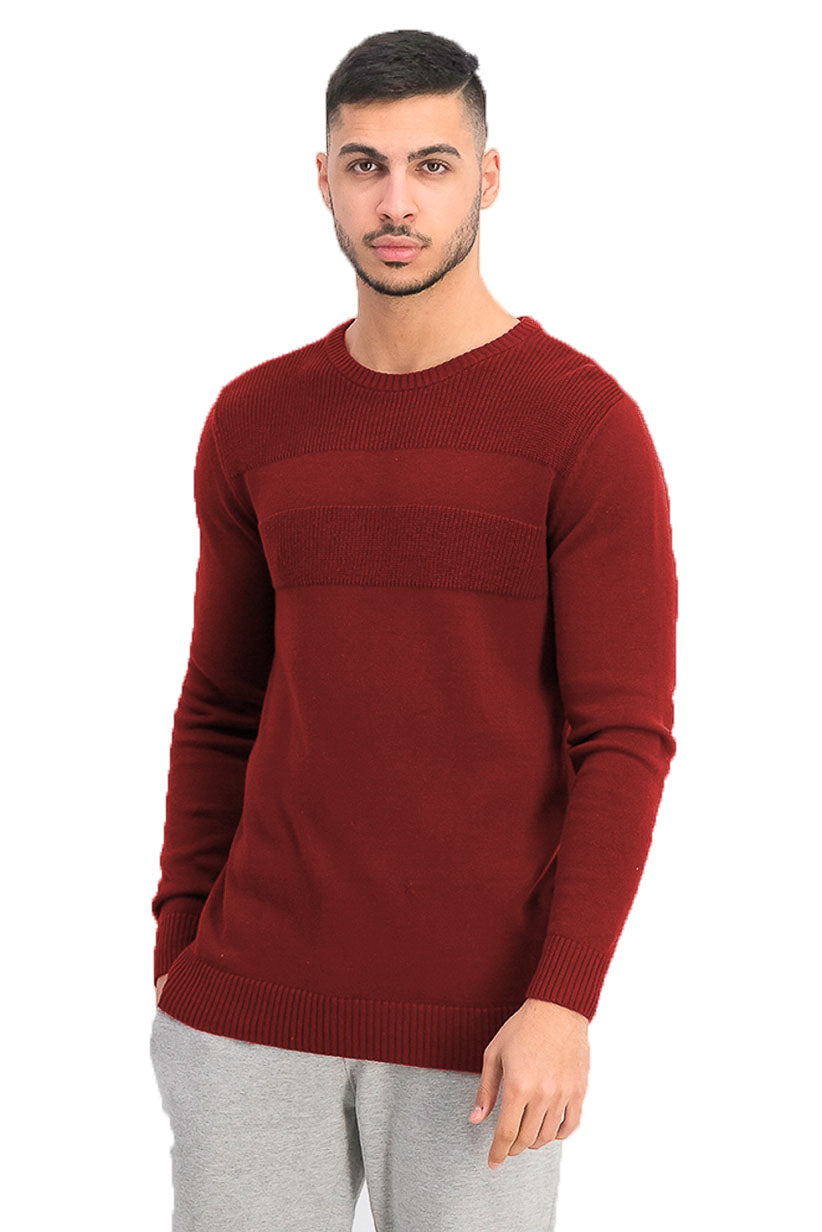 Club Room Men's Cotton Solid Textured Crew Neck Sweater Red Size 2XL