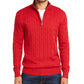 Club Room Men's Pima Cable Quarter-Zip Sweater Red Size XX Large