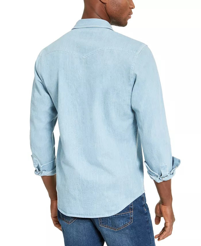 American Rag Men's Antonio Western Shirt Blue Size XX Large