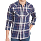 American Rag Men's Plaid Western Shirt Navy