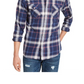 American Rag Men's Plaid Western Shirt Navy