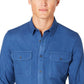 American Rag Men's Grindle Textured Shirt  Blue