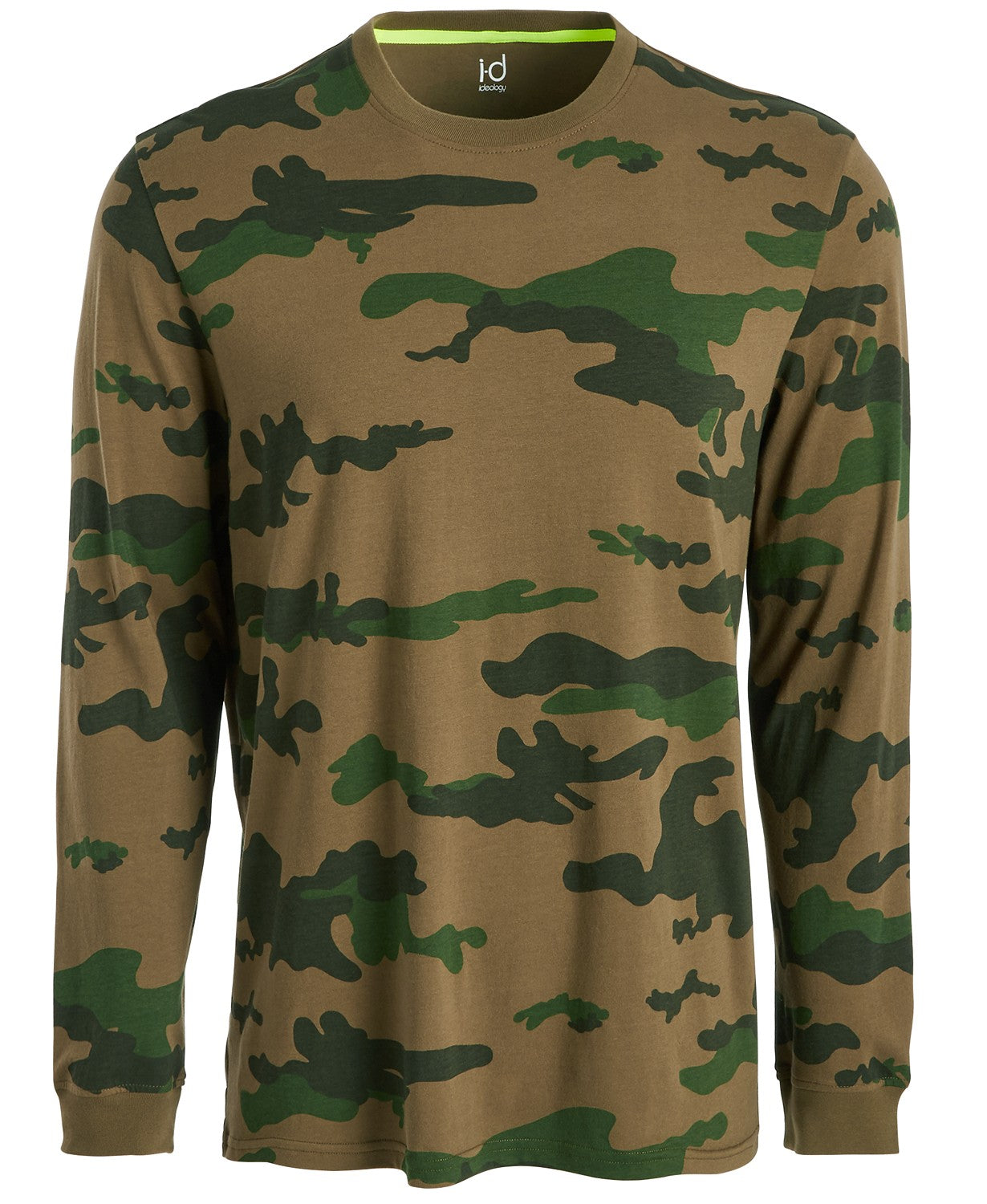 Ideology Men's Exploded Camo Long-Sleeve T-Shirt Green Size Large