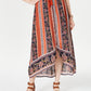 Style & Co Women's Printed High-Low Skirt  Rio Stripe Cide Size Extra Large