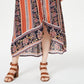 Style & Co Women's Printed High-Low Skirt  Rio Stripe Cide Size Extra Large