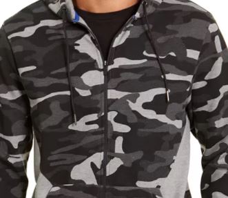 आइडियोलॉजी मेन्स कलरब्लॉक्ड कैमो जैकेट ब्लैक साइज़ XXL