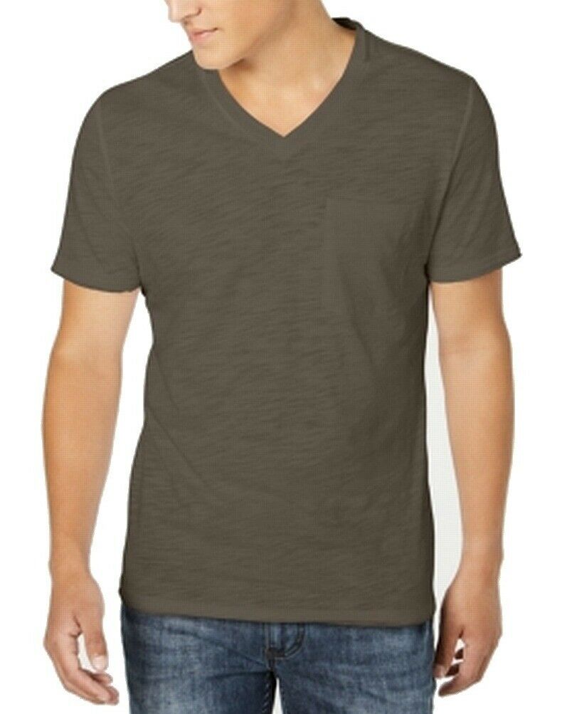 INC International Concepts Men's V-Neck Pocket T-Shirt Brown Size 2 Extra Large