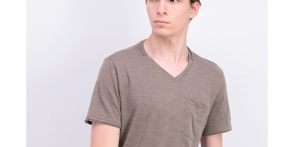 INC International Concepts Men's V-Neck Pocket T-Shirt Dark Beige Size Extra Large