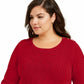Charter Club Women's Plus Size Cable-Knit Sweater Red Size 0X