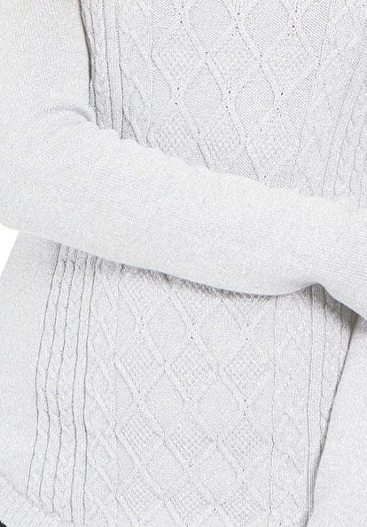 Charter Club Women's Metallic Crewneck Cable-Knit Sweater White Size XX-Large