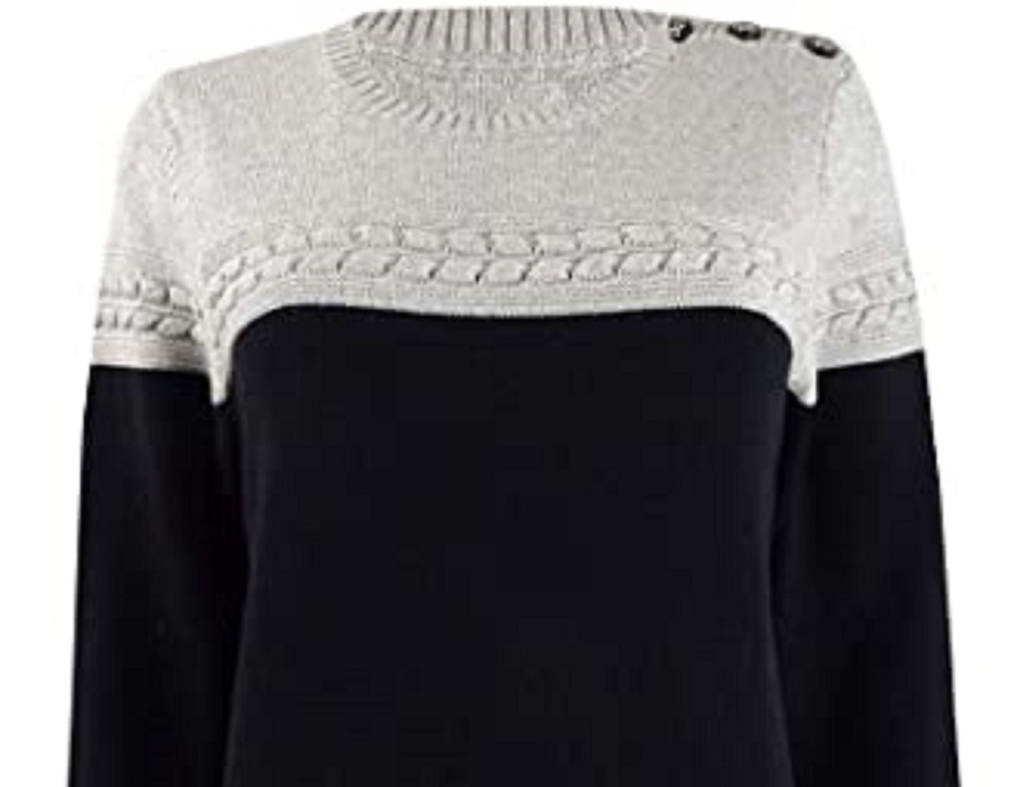 Charter Club Women's Metallic Colorblocked Crewneck Sweater  Gray Size Extra Small