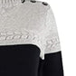 Charter Club Women's Metallic Colorblocked Crewneck Sweater  Gray Size Extra Small