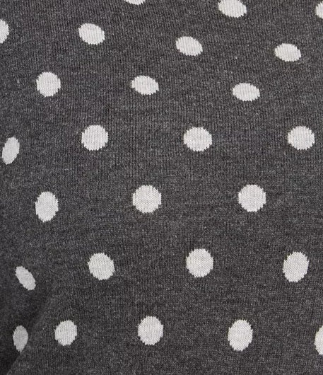 Charter Club Women's Dot-Print Crewneck Sweater Gray Size Large