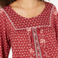 Style & Co Women's Printed Peasant Top Blue Size Medium