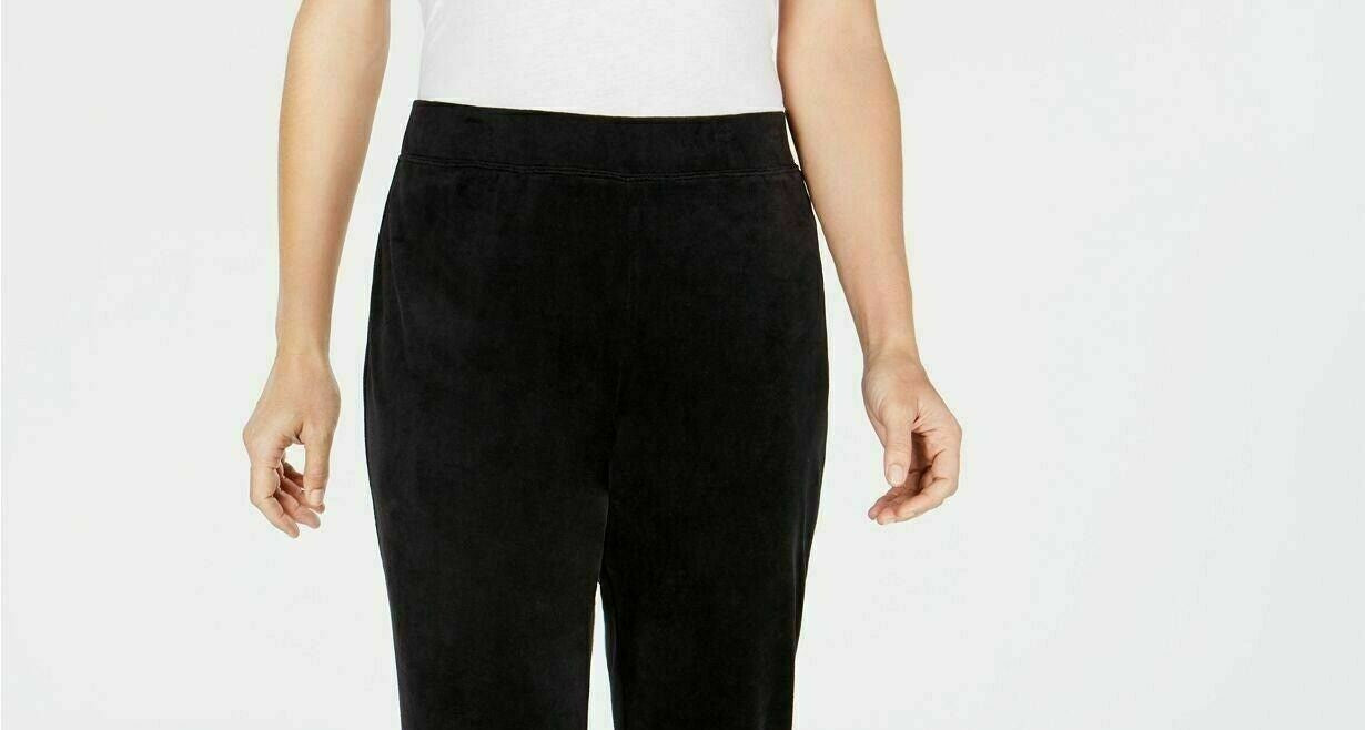 Karen Scott Women's Velour Pull-On Pants Black Size PM
