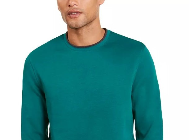 Alfani Men's Classic-Fit Tipped Sweatshirt Dark Green Size XX-Large