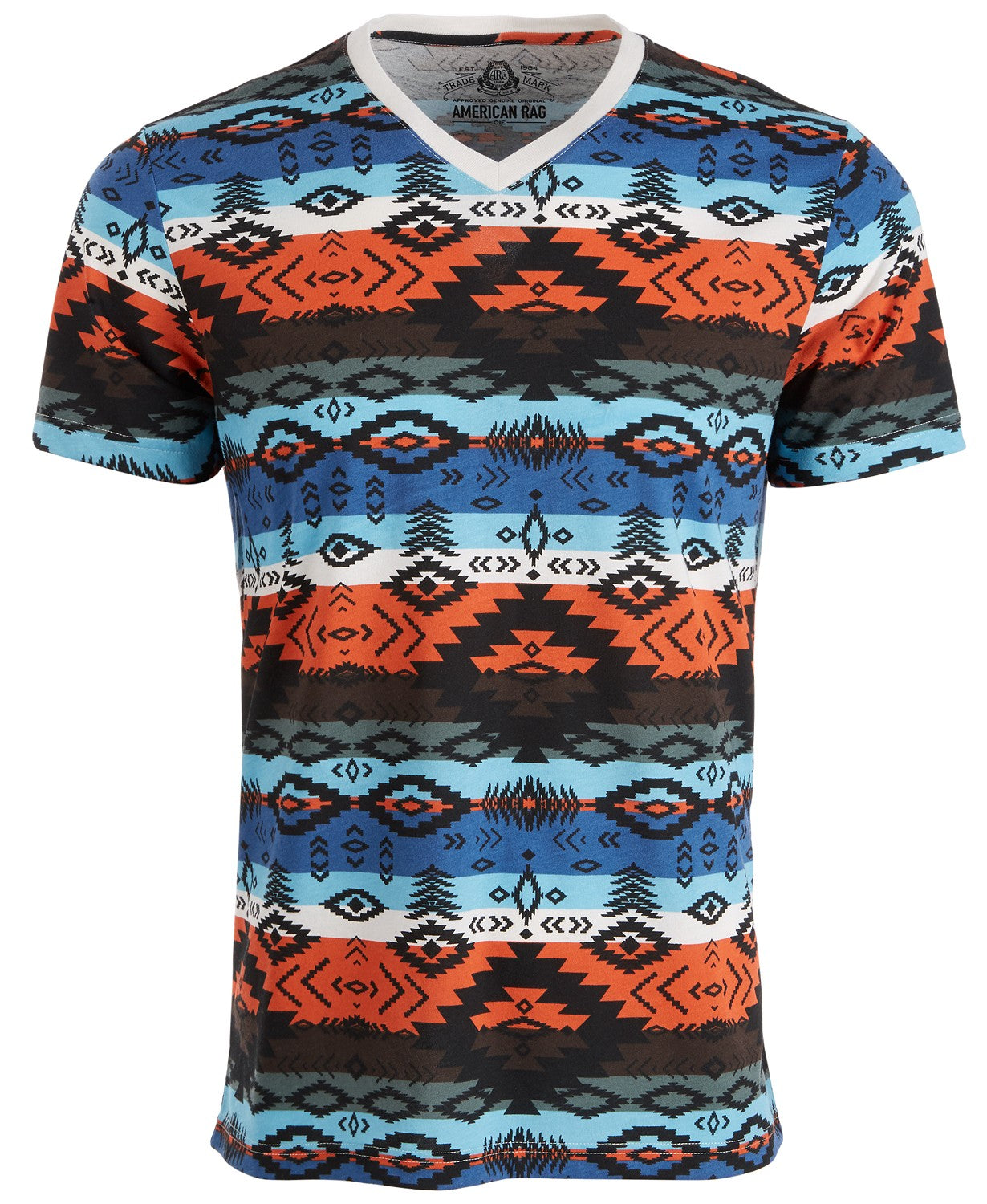 American Rag Men's Southwestern Striped T-Shirt Orange Size Extra Large