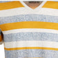 American Rag Men's V Neck Striped T-Shirt Yellow Size Large