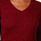 Karen Scott Women's Cotton Ribbed Marled Sweater Bright Red Petite Small