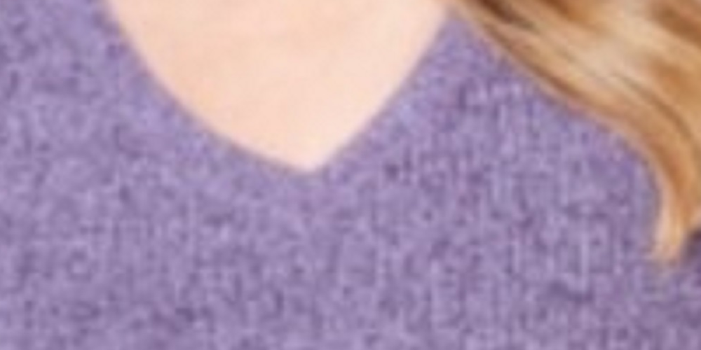 Karen Scott Women's Petite Cotton Ribbed Marled Sweater Purple Size Petite
