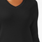 Karen Scott Women's Cotton V-Neck Sweater Black Size X-Large