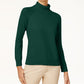 Karen Scott Women's Cotton Turtleneck Sweater Green Size Medium