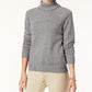 Karen Scott Women's Petite Cotton Turtleneck Sweater Silver Size Small